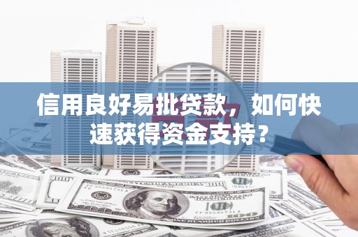 锡林浩特信用良好易批贷款，如何快速获得资金支持？