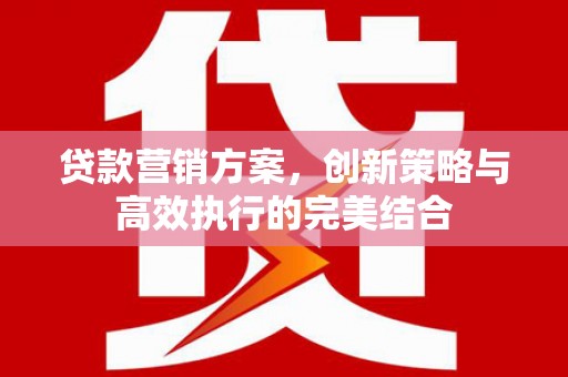 锡林浩特贷款营销方案，创新策略与高效执行的完美结合