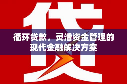 锡林浩特循环贷款，灵活资金管理的现代金融解决方案