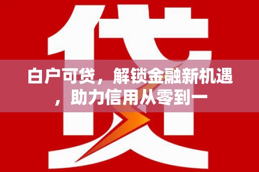 锡林浩特白户可贷，解锁金融新机遇，助力信用从零到一