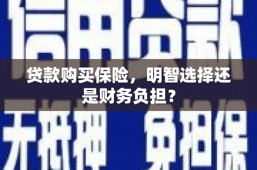 锡林浩特贷款购买保险，明智选择还是财务负担？