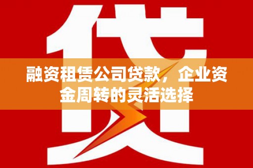 锡林浩特融资租赁公司贷款，企业资金周转的灵活选择