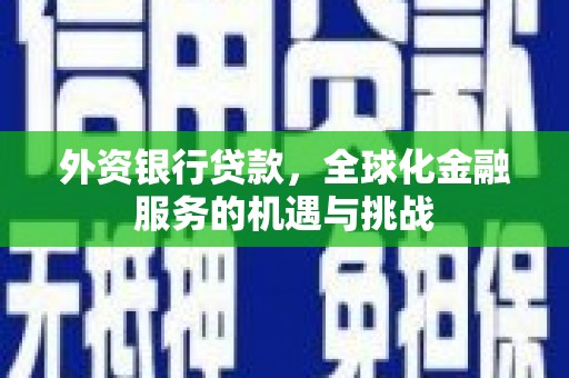 锡林浩特外资银行贷款，全球化金融服务的机遇与挑战