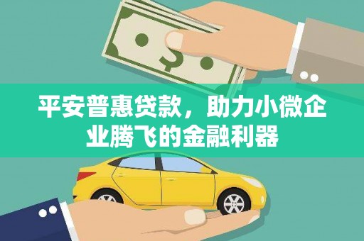 锡林浩特平安普惠贷款，助力小微企业腾飞的金融利器