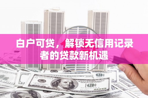 锡林浩特白户可贷，解锁无信用记录者的贷款新机遇