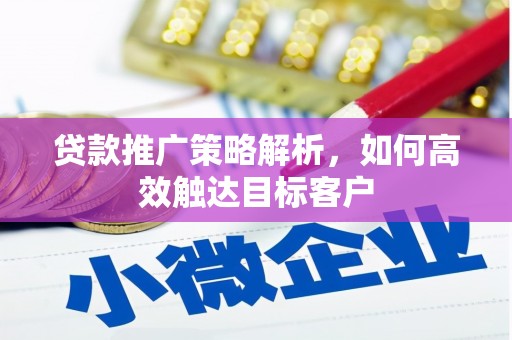锡林浩特贷款推广策略解析，如何高效触达目标客户