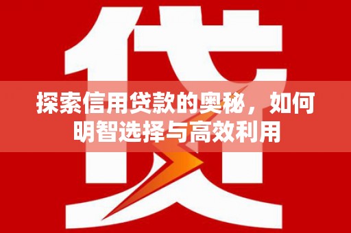 锡林浩特探索信用贷款的奥秘，如何明智选择与高效利用