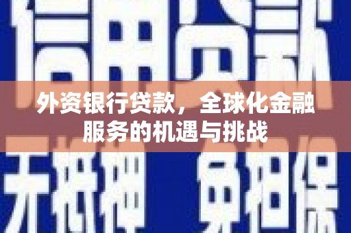 锡林浩特外资银行贷款，全球化金融服务的机遇与挑战